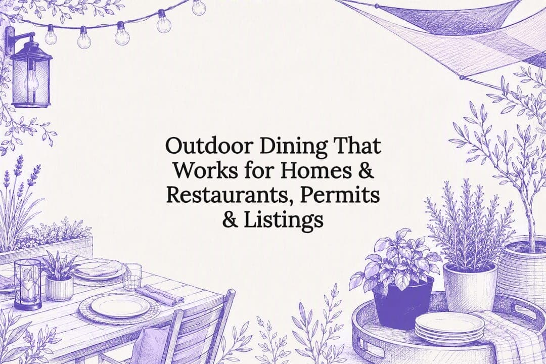 Outdoor Dining That Works for Homes & Restaurants, Permits & Listings