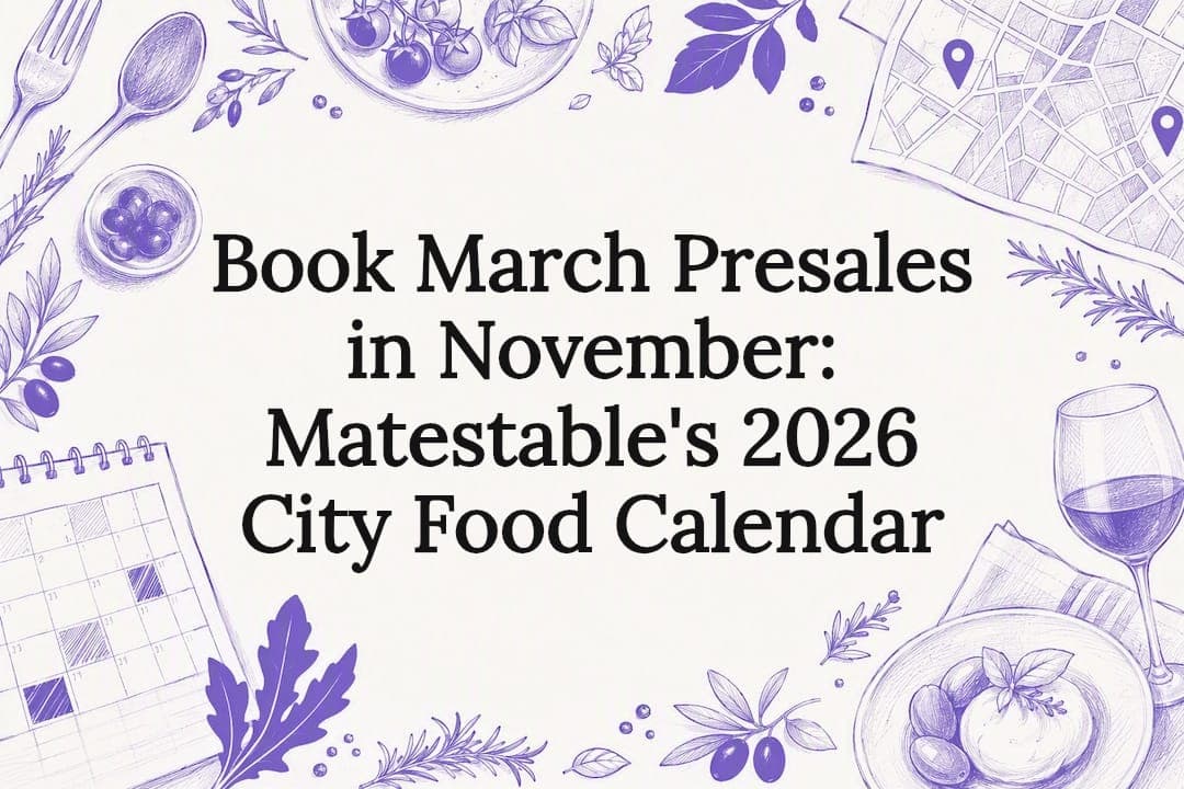 Book March Presales in November: Matestable's 2026 City Food Calendar